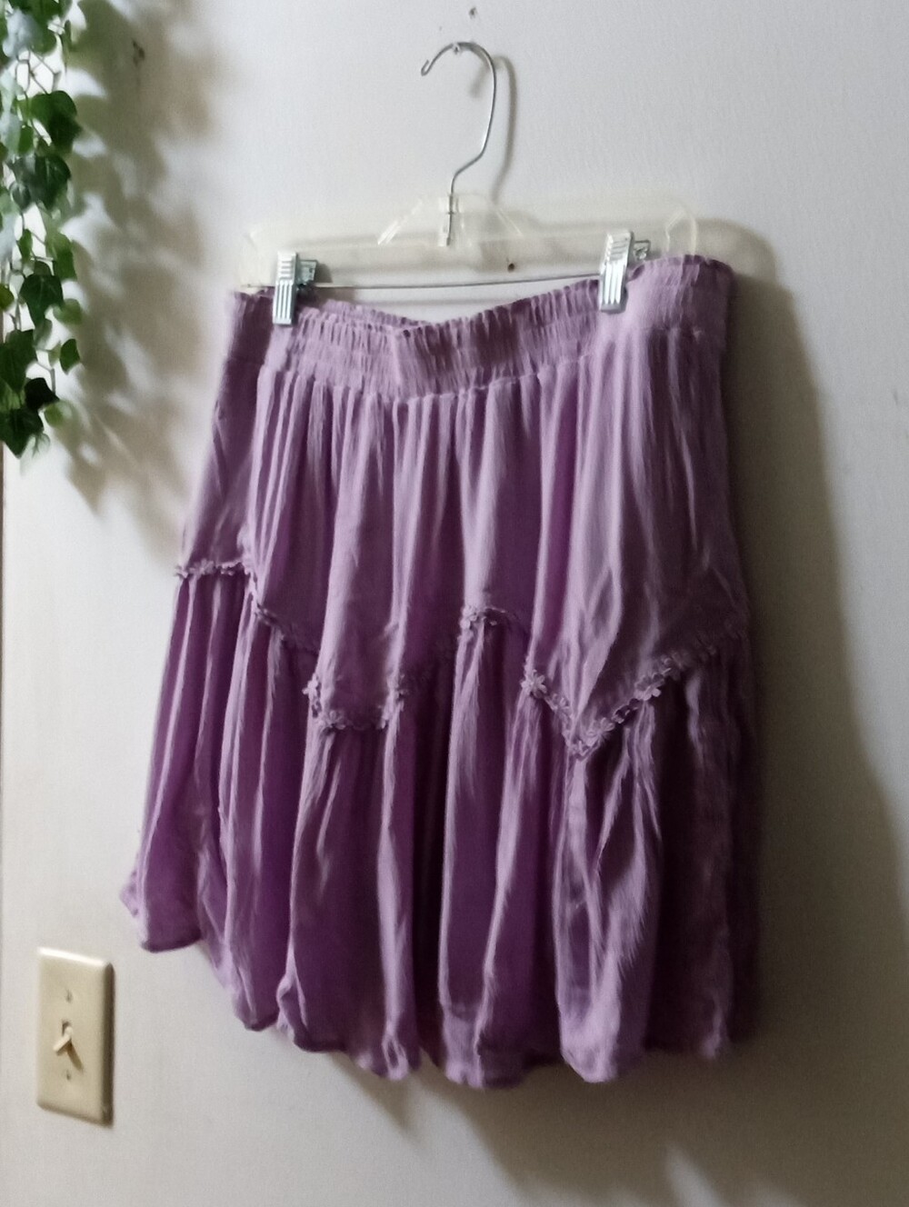 Zara Lavender Tiered A-Line Skirt